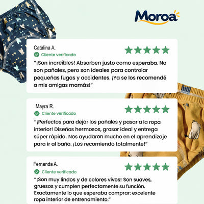 Pañales de transición reutilizables Moroa